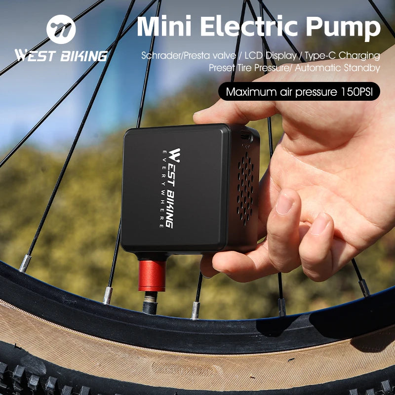 WEST BIKING Mini pompe à air électrique 150PSI