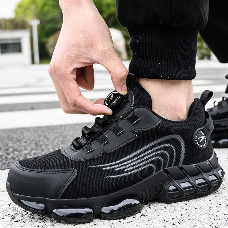Chaussures de sécurité à bouton rotatif pour hommes