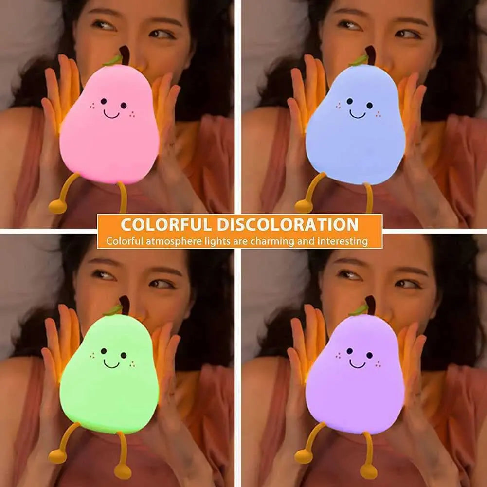 Veilleuse Poire en Silicone 7 Couleurs