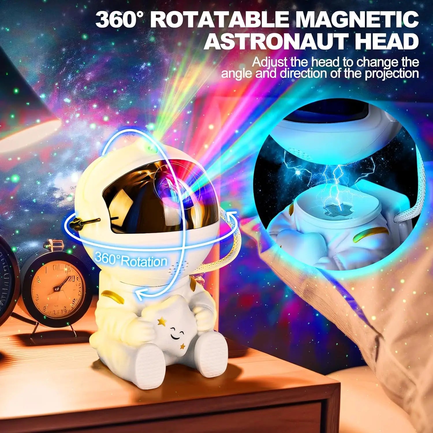 Projecteur Astronaute Galaxy Night 360°