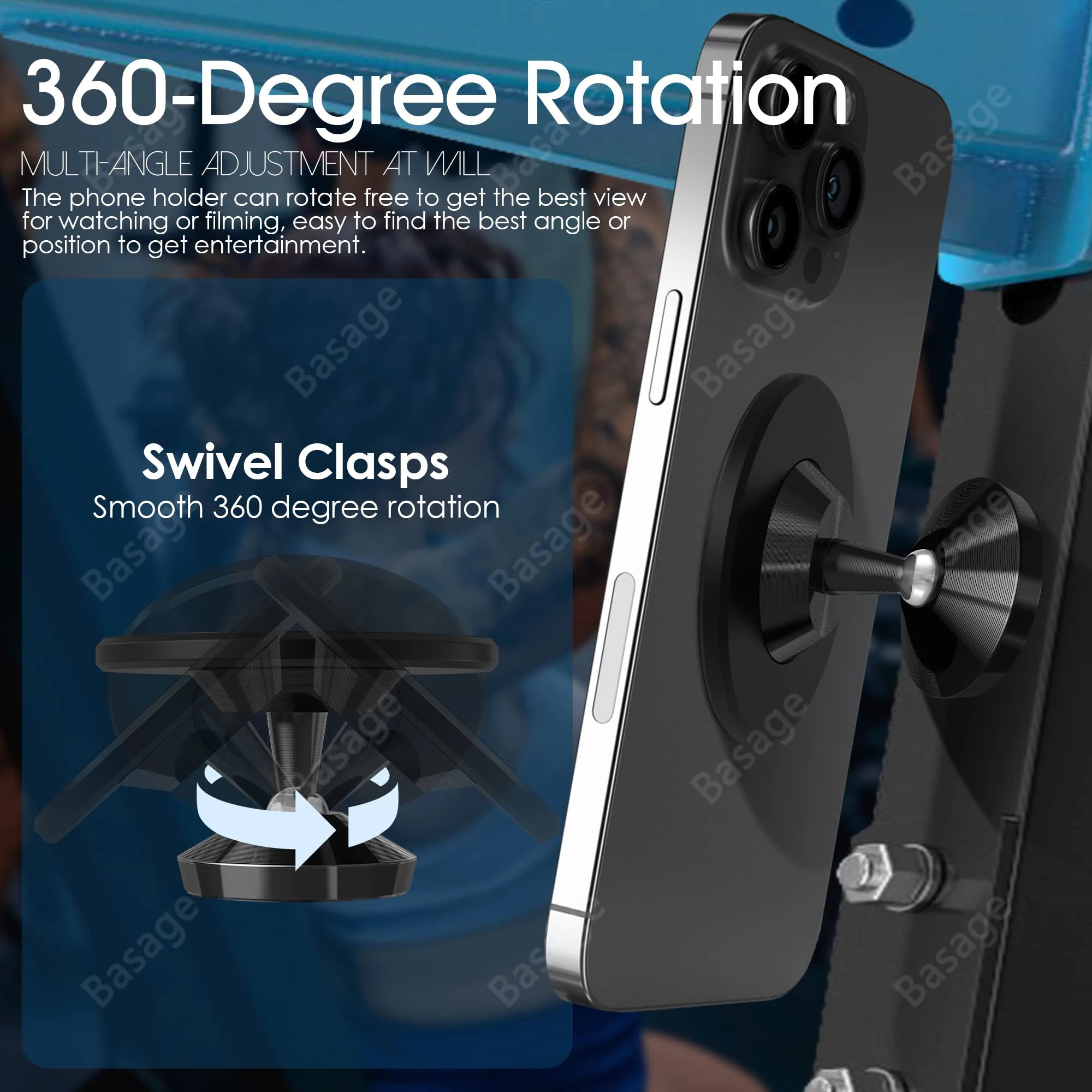 Support magnétique double-face large pour smartphone
