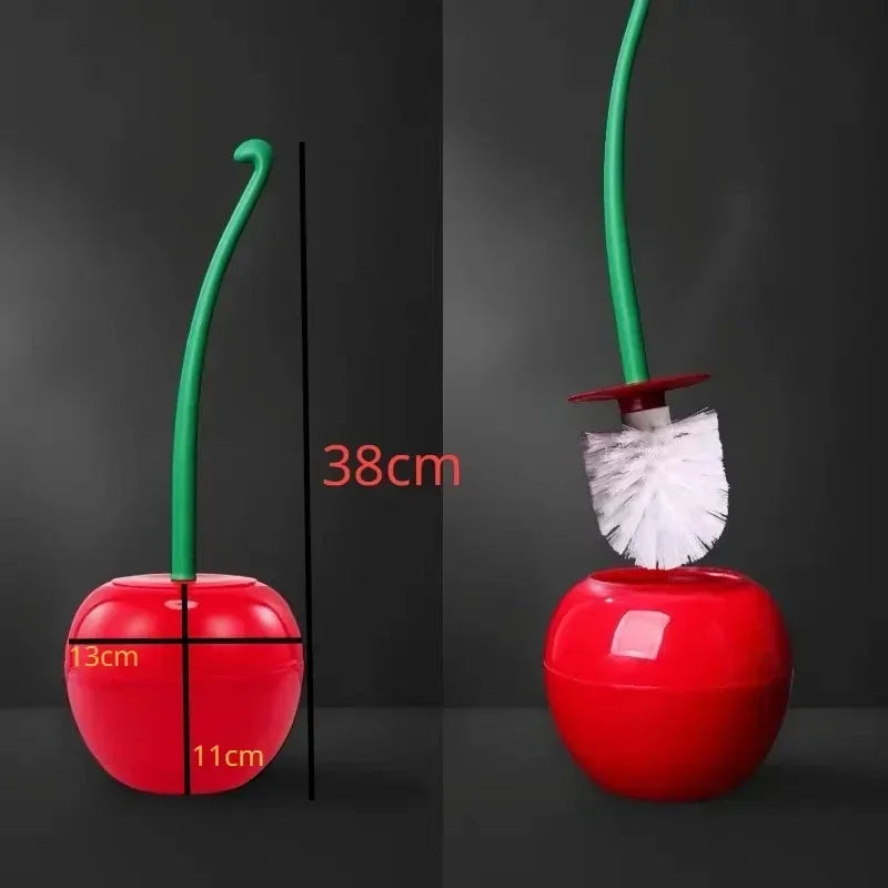 Brosse WC et support cerise