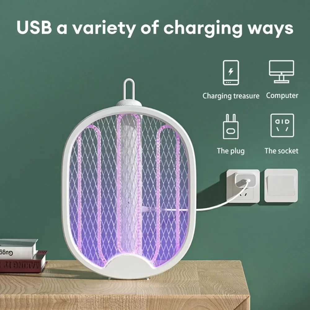 Raquette à insectes rechargeable