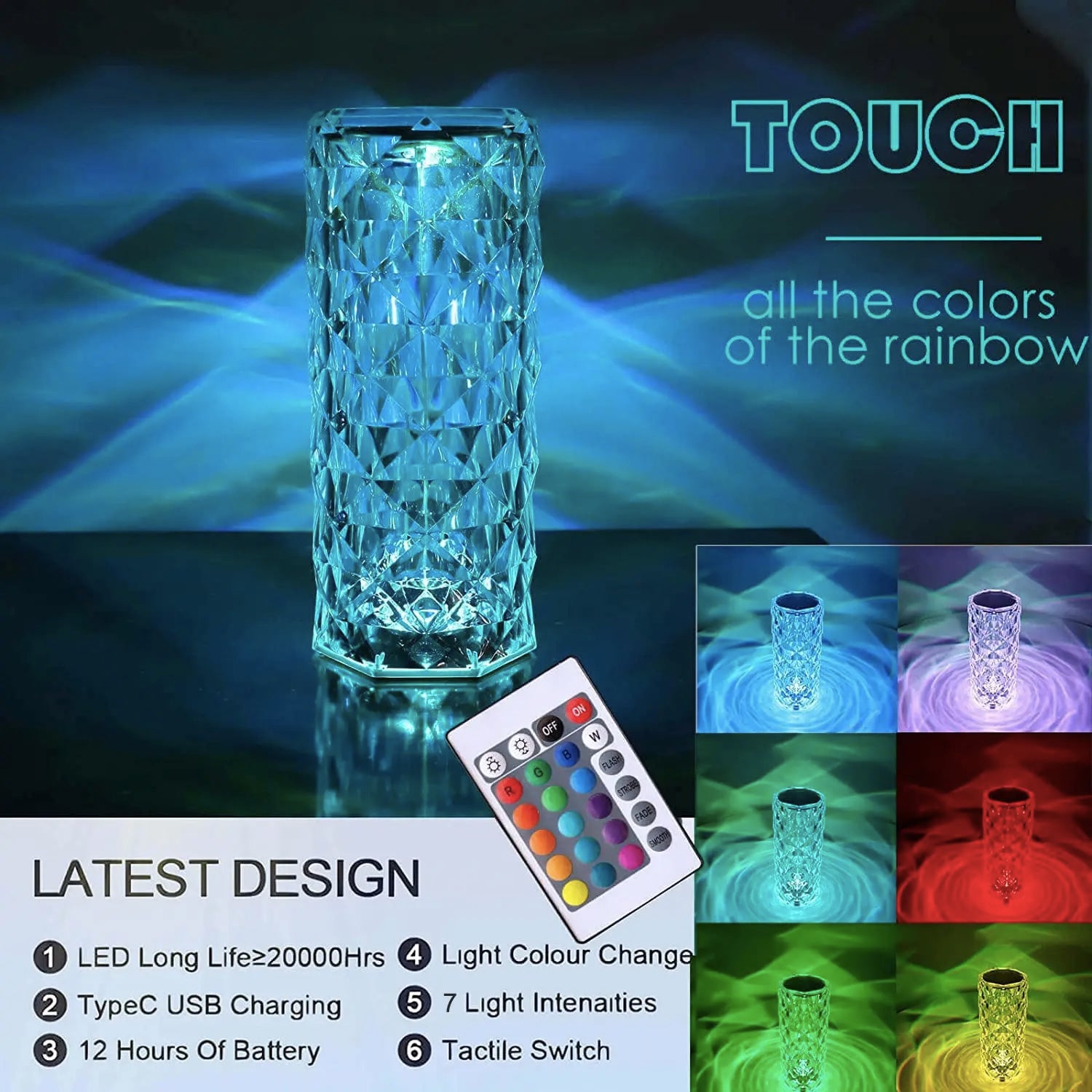 Lampe de chevet 16 Couleurs RGB