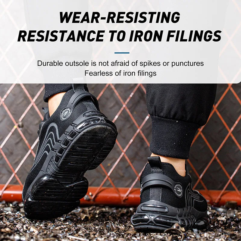 Chaussures de sécurité à bouton rotatif pour hommes