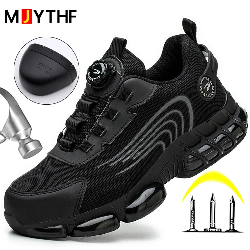 Chaussures de sécurité à bouton rotatif pour hommes