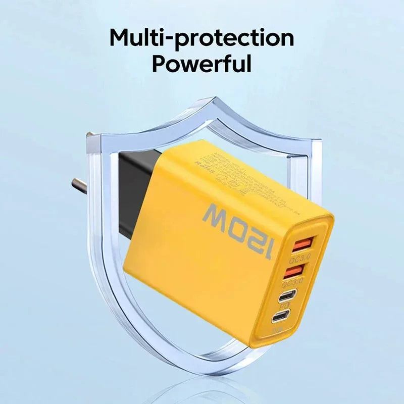 Chargeur 120W à 4 sorties (2 USB A + 2 USB C)